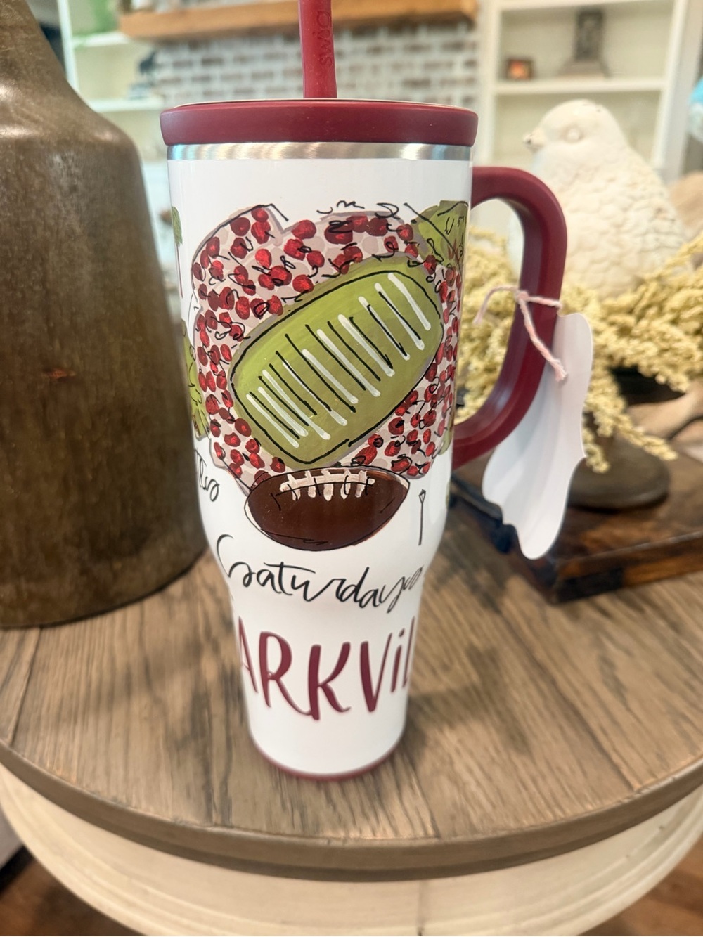 STARKVILLE “STATE “ football Stainless steel mega tumbler